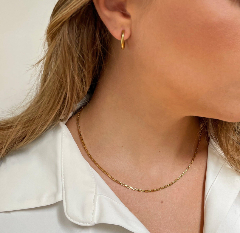 BLAKE GOLD BOX CHAIN NECKLACE Mai Desiree