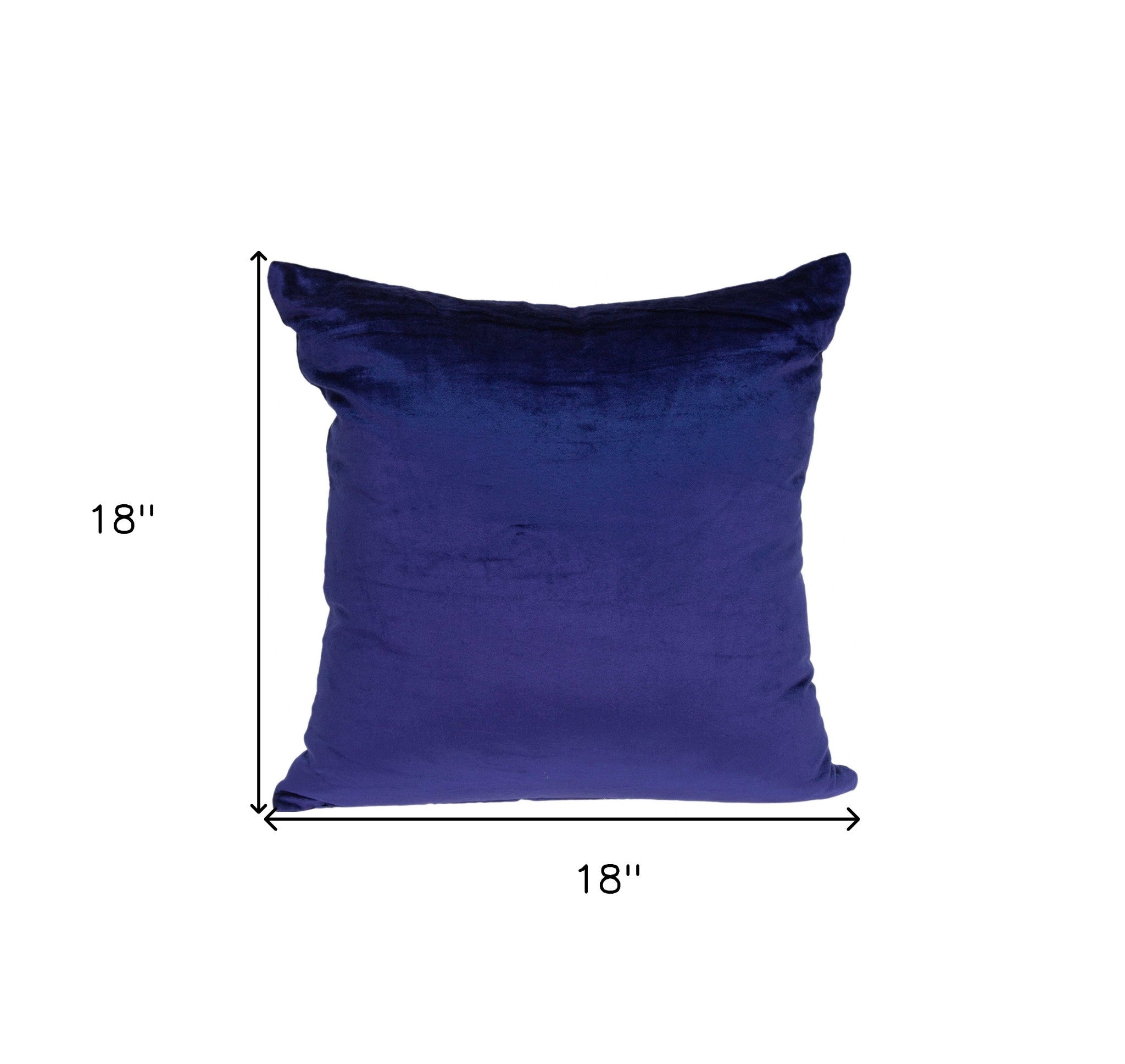 18" X 7" X 18" Transitional Royal Blue Solid Pillow Cover With Poly Insert - GreatEagleInc