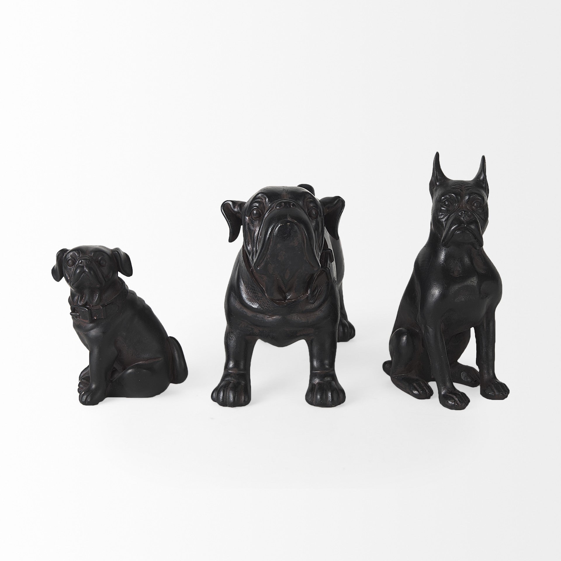 8" Black Polyresin Dog Tabletop Sculpture - GreatEagleInc