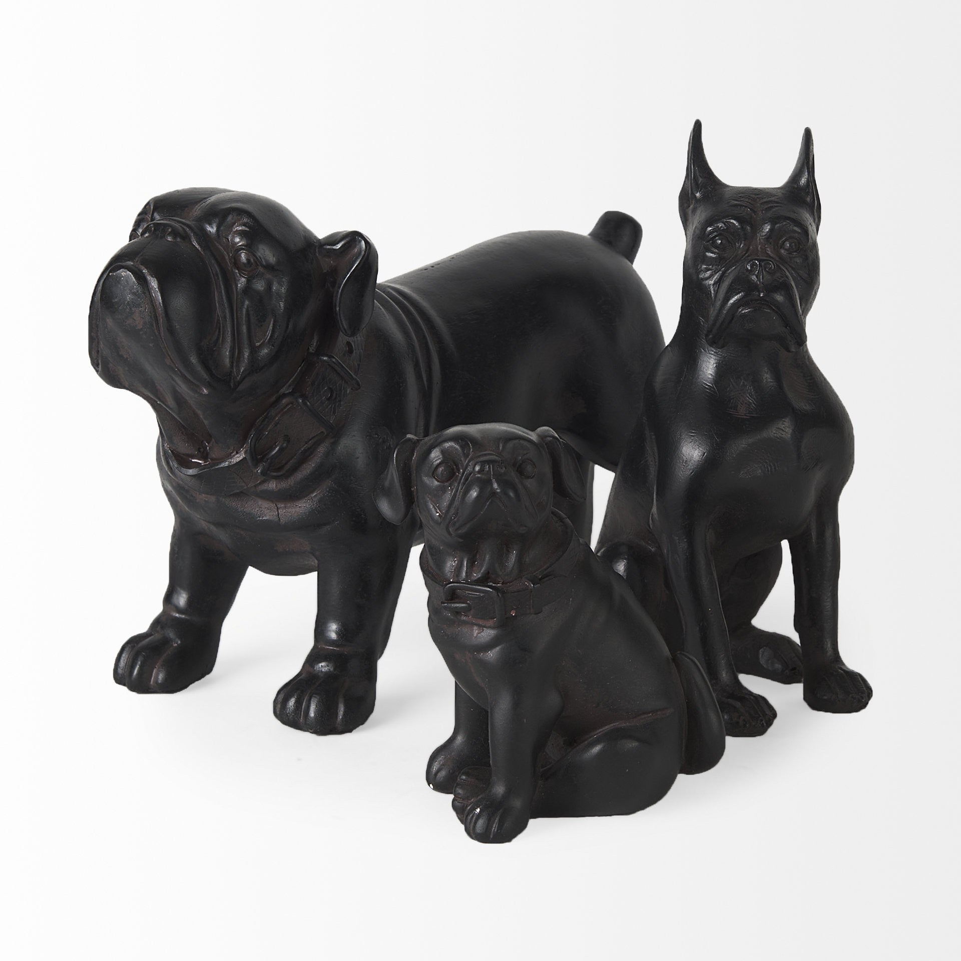 8" Black Polyresin Dog Tabletop Sculpture - GreatEagleInc