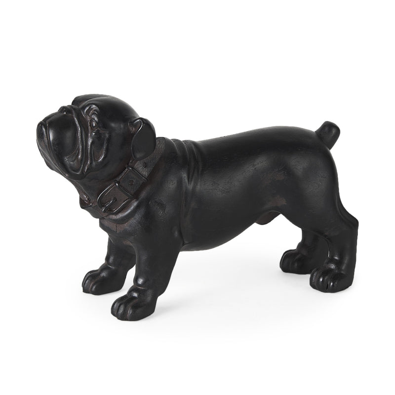 8" Black Polyresin Dog Tabletop Sculpture - GreatEagleInc