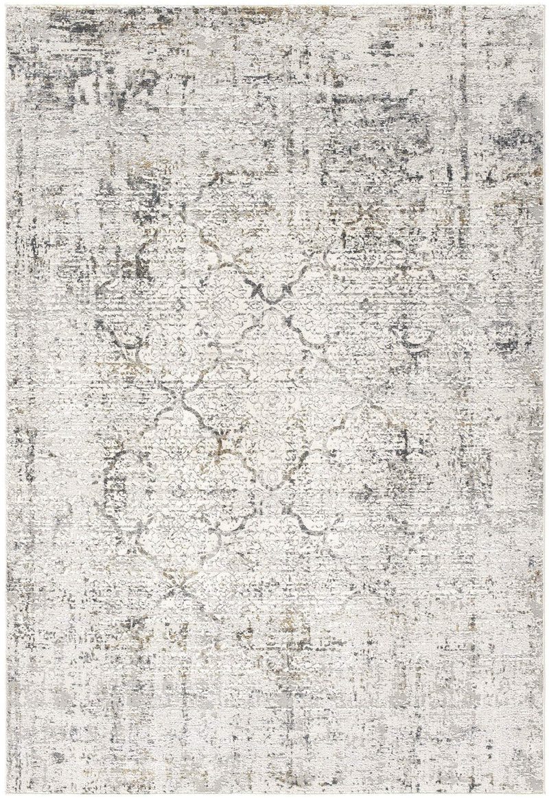 5' X 7' Gray And Ivory Abstract Dhurrie Area Rug - GreatEagleInc