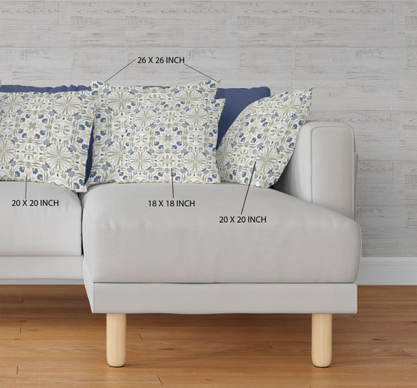 20” White Green Paisley Indoor Outdoor Throw Pillow - GreatEagleInc