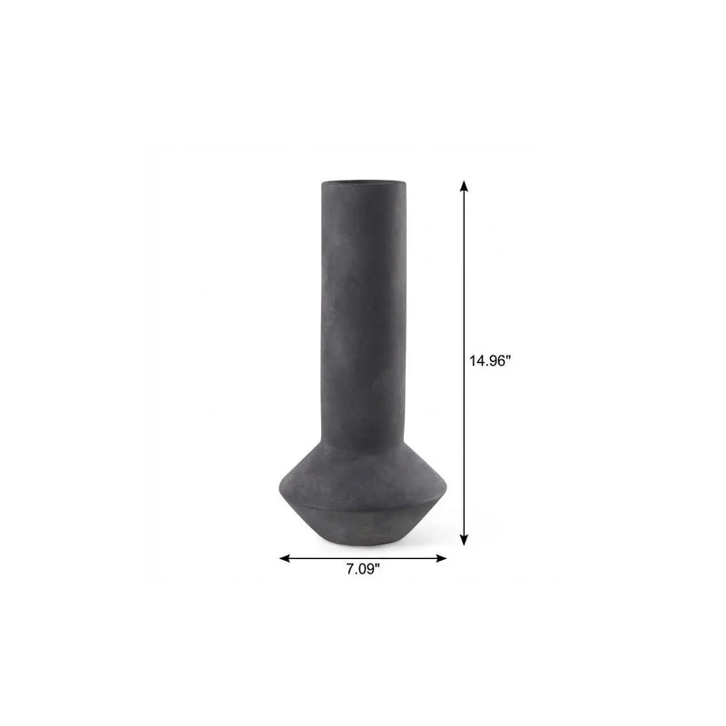 15" Black Ceramic Tulip Table Vase Homeroots Home Decor