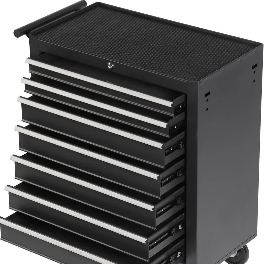 15" Black Multi-Tier Steel Rolling Cabinet With Lid Homeroots Office
