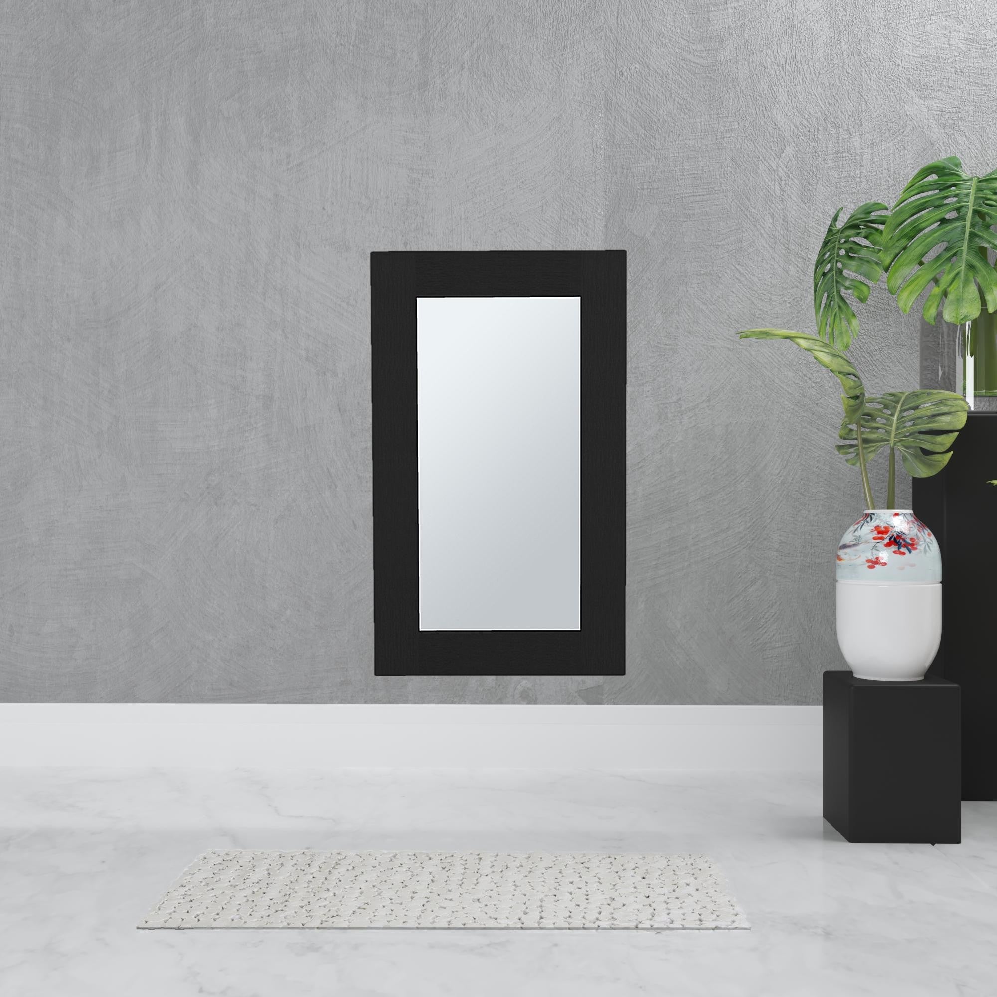 15" Black Wood Floating Bathroom Vanity - GreatEagleInc