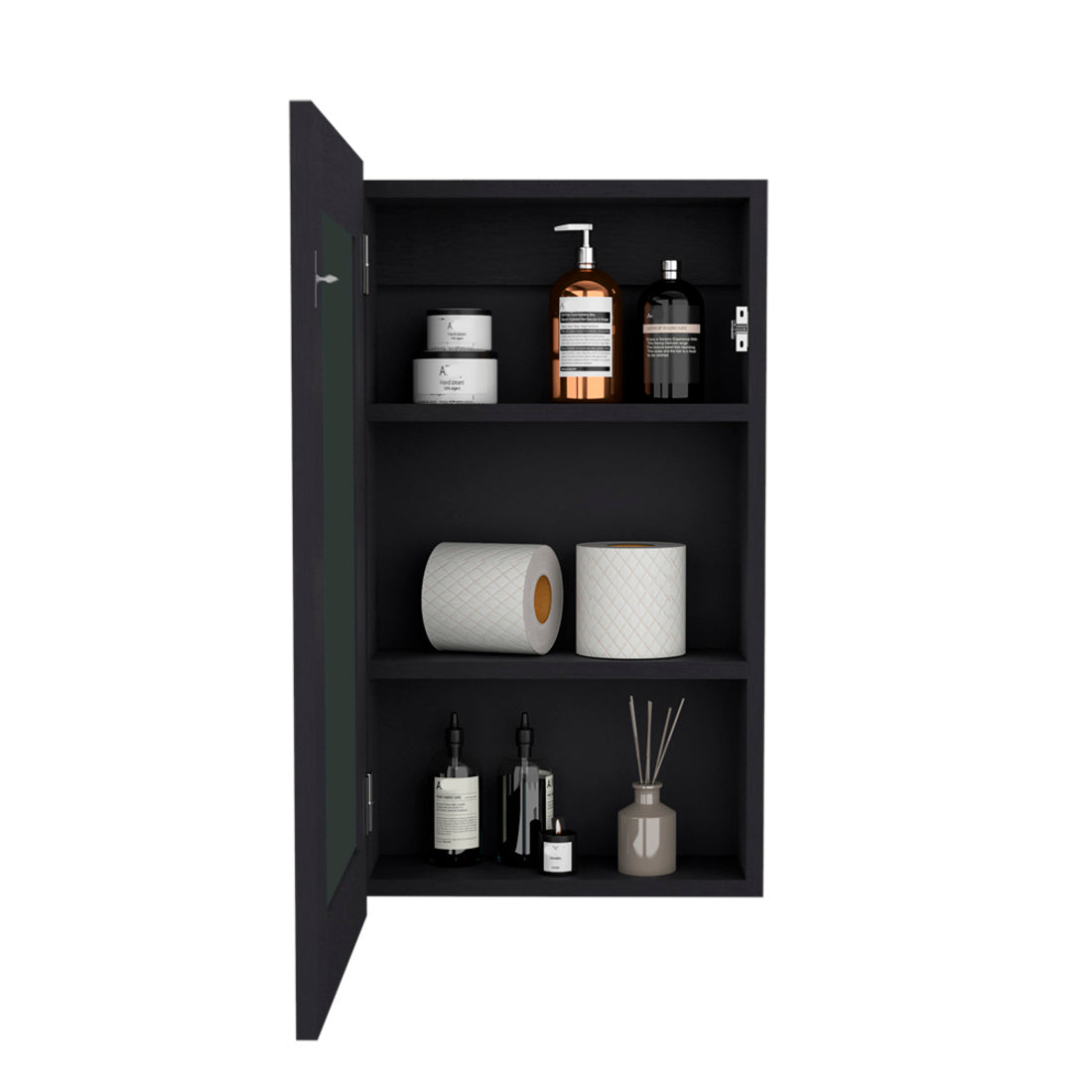 15" Black Wood Floating Bathroom Vanity - GreatEagleInc