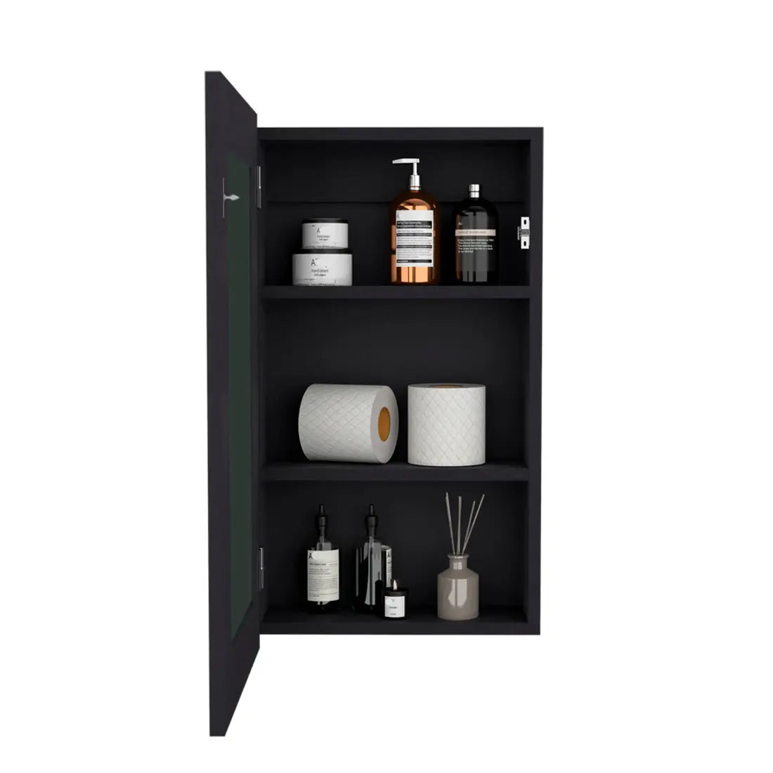 15" Black Wood Floating Bathroom Vanity - GreatEagleInc