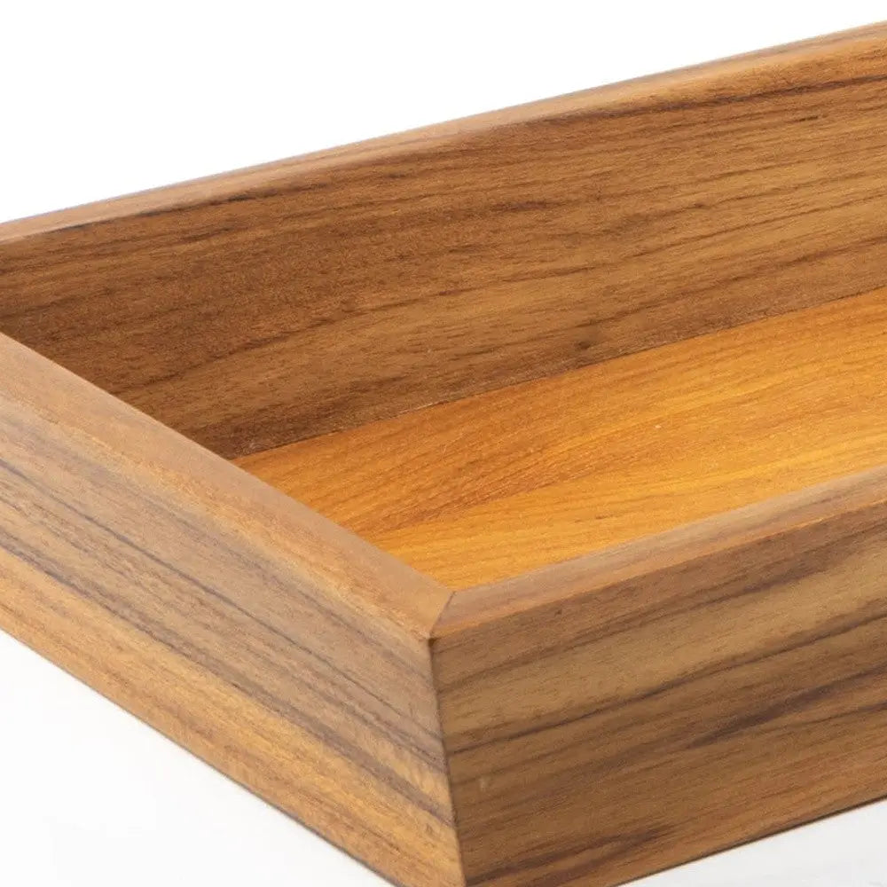 15" Brown Solid Teak Vanity Tray Homeroots Bed & Bath