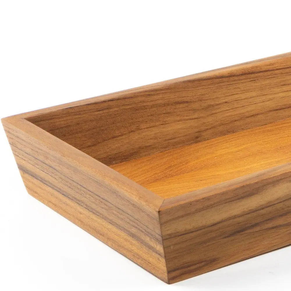 15" Brown Solid Teak Vanity Tray Homeroots Bed & Bath