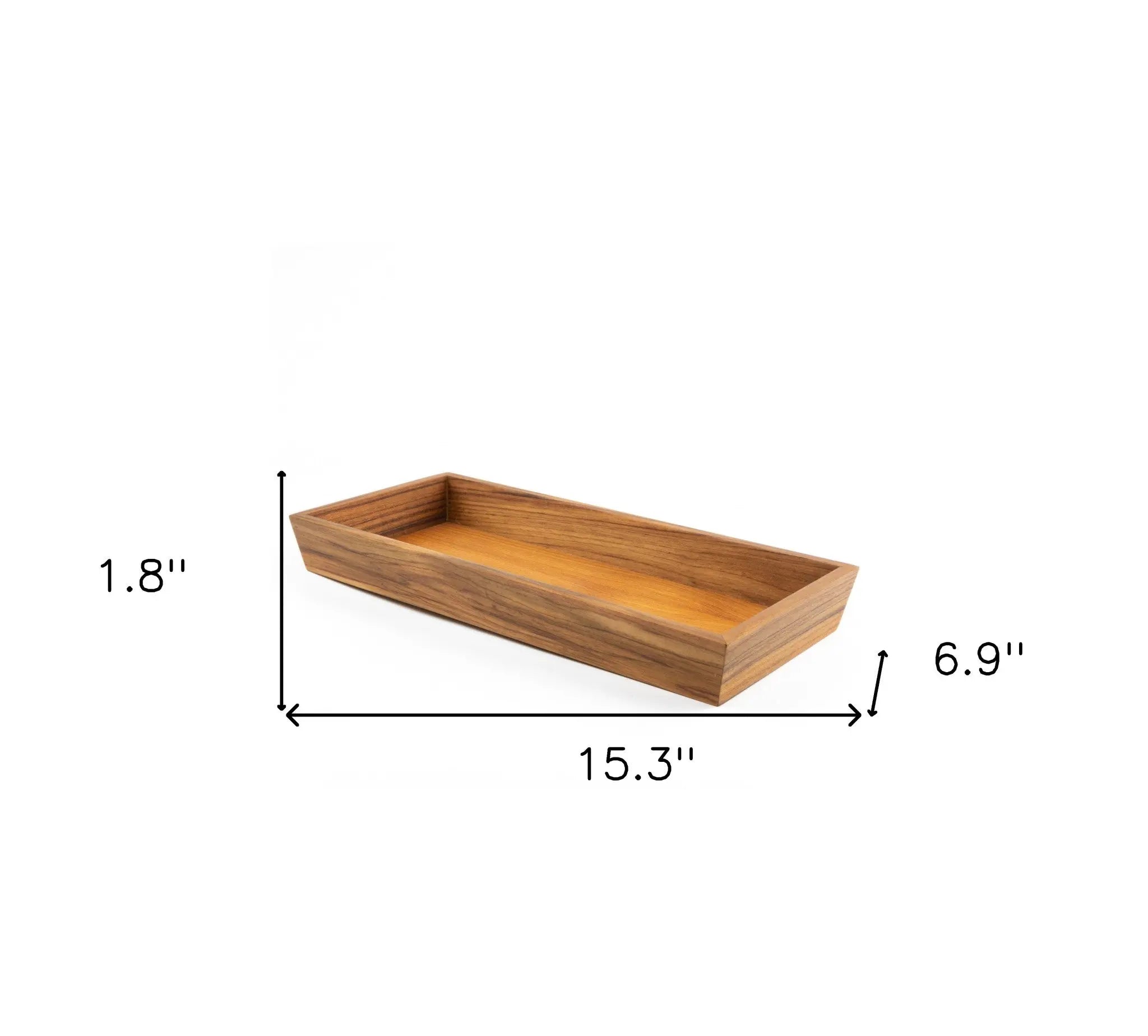 15" Brown Solid Teak Vanity Tray Homeroots Bed & Bath