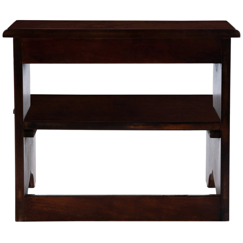 15" Dark Brown Solid Wood and Solid and Manufactured Wood Backless Bar Chair - GreatEagleInc