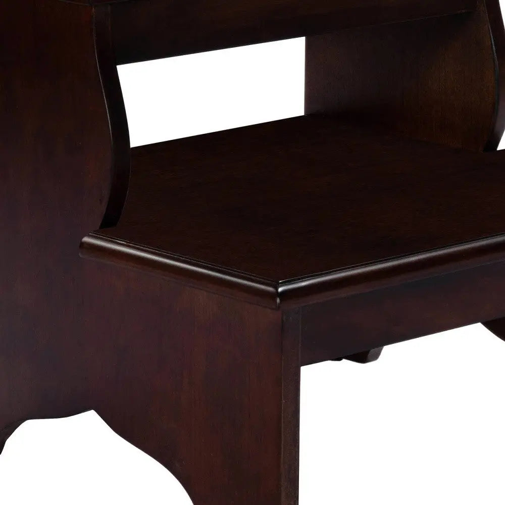 15" Dark Brown Solid Wood and Solid and Manufactured Wood Backless Bar Chair - GreatEagleInc