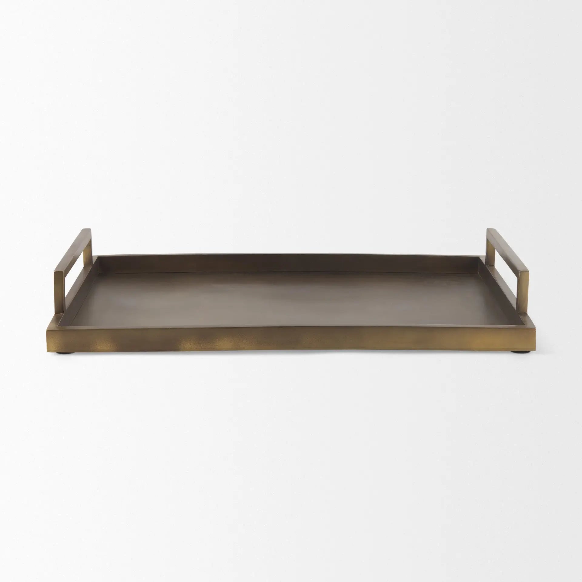 15" Gold Aluminum Hand Finished Vanity Tray With Handles Homeroots Kitchen & Dining