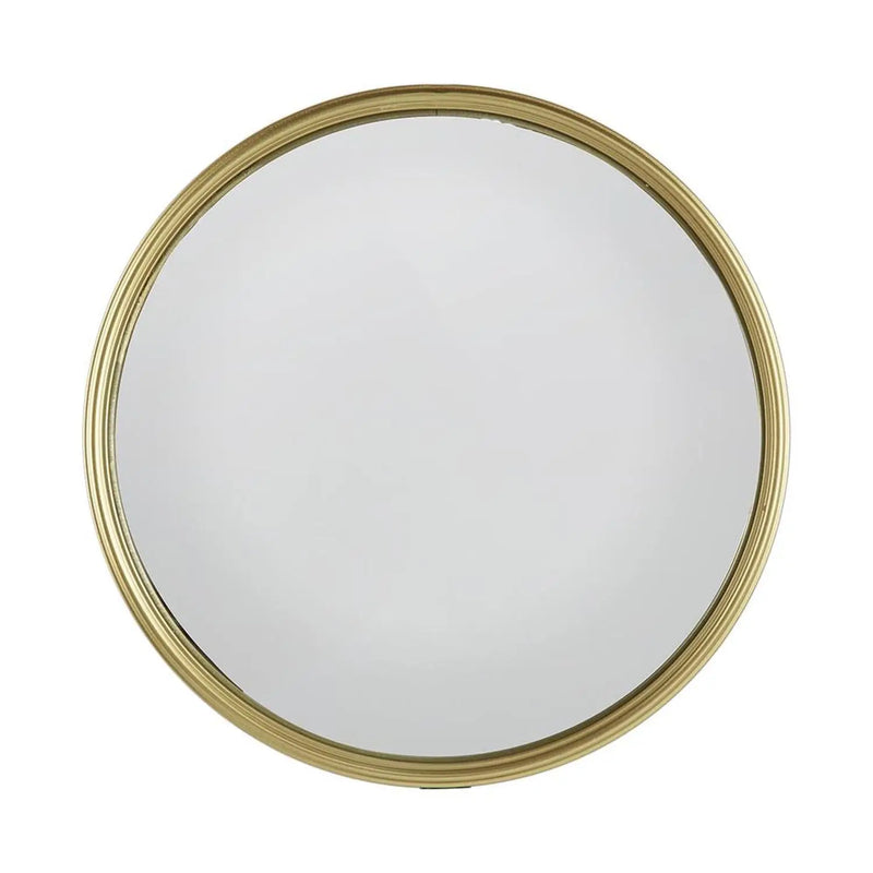 15" Gold Round Iron Textured Framed Accent Mirror Homeroots Bed & Bath