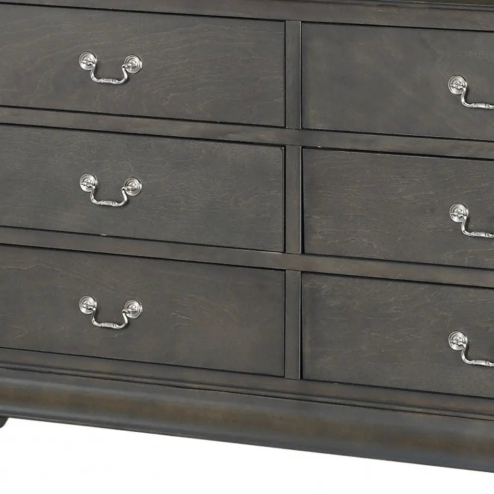 15" Gray Solid Wood Double Dresser - GreatEagleInc