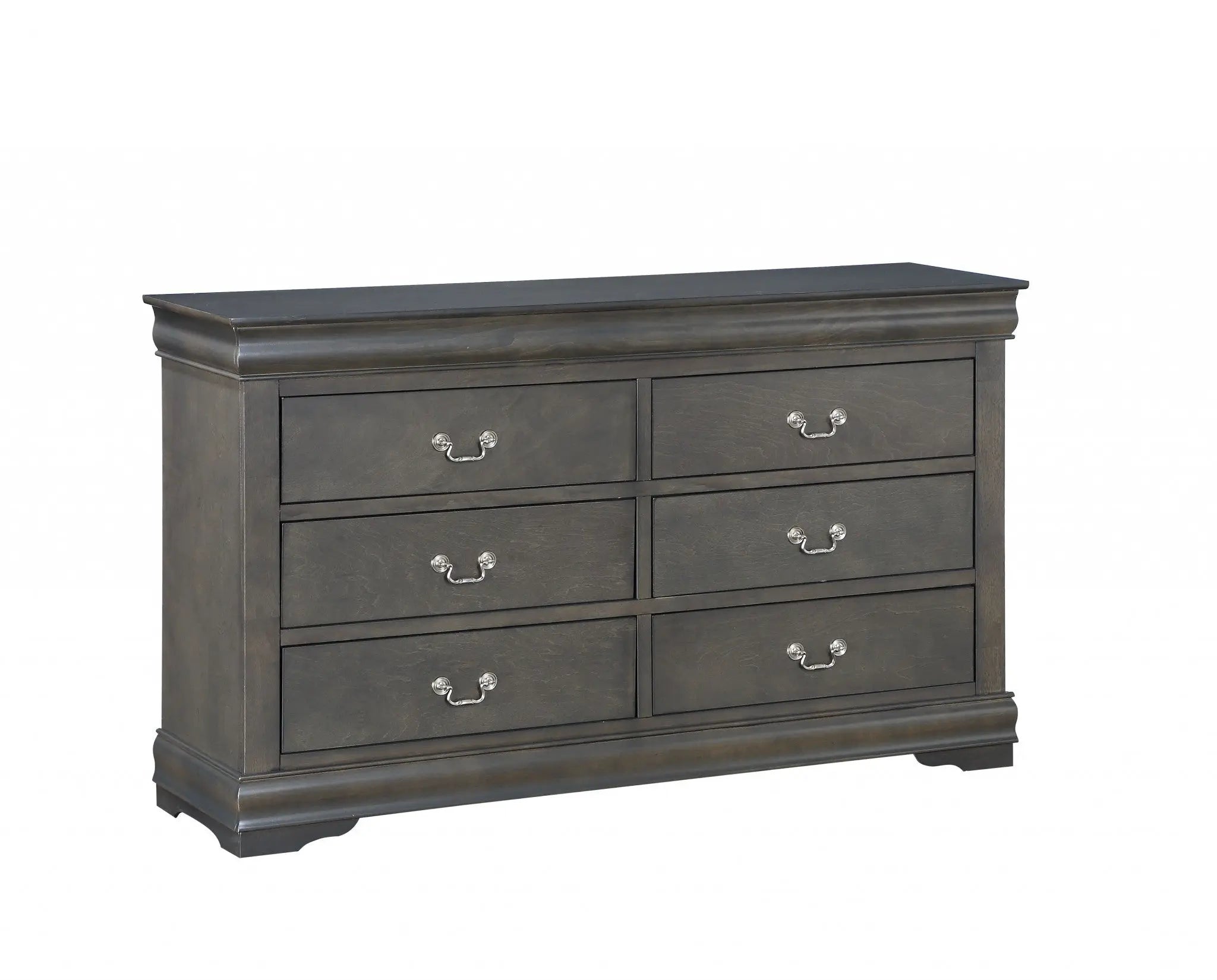 15" Gray Solid Wood Double Dresser - GreatEagleInc