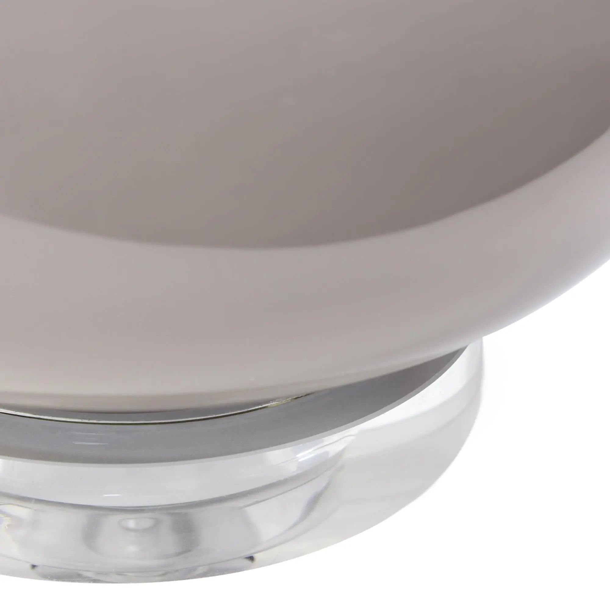 15" Gray Taupe Glass Round Table Lamp With Drum Shade Homeroots Lighting