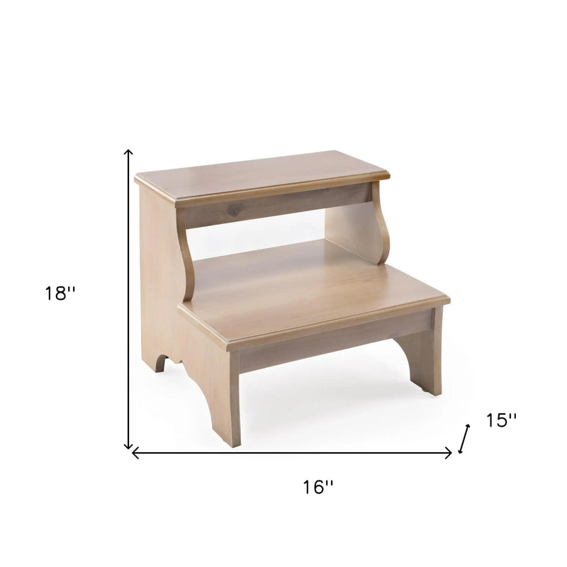 15" Natural Solid Wood and Solid and Manufactured Wood Backless Bar Chair - GreatEagleInc