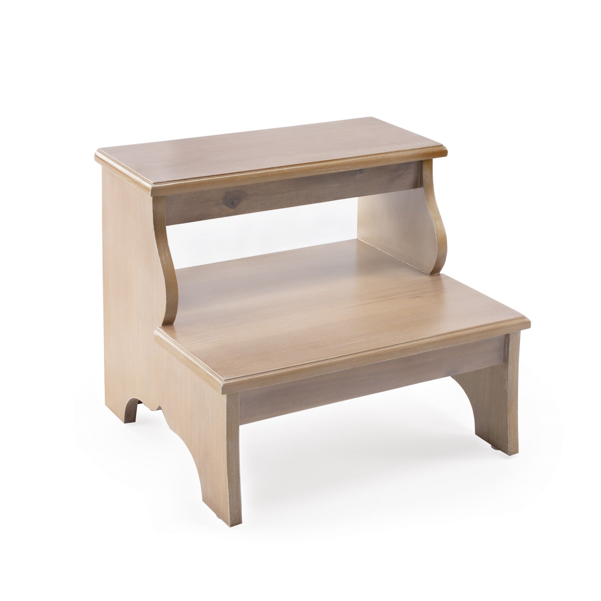 15" Natural Solid Wood and Solid and Manufactured Wood Backless Bar Chair - GreatEagleInc