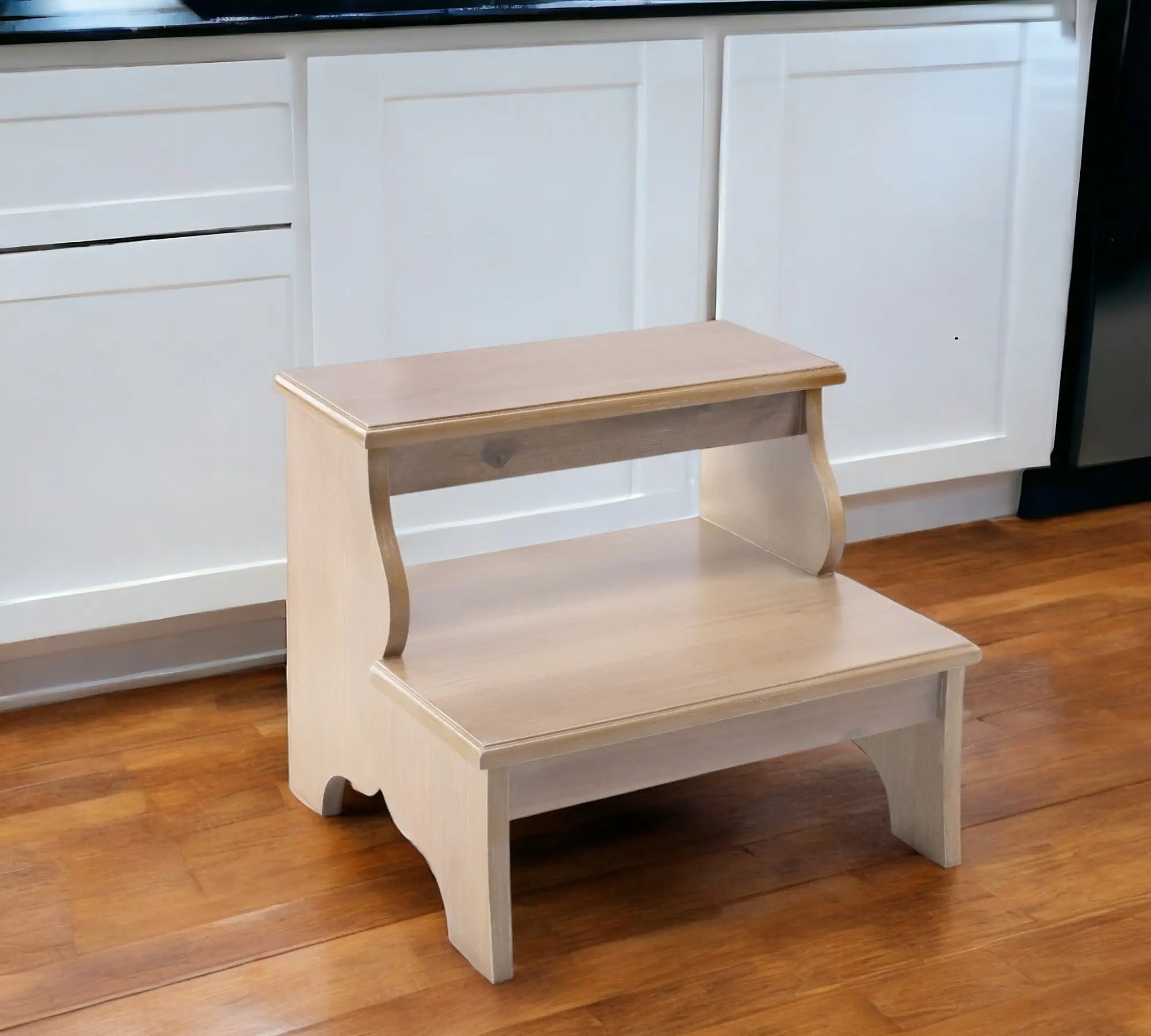 15" Natural Solid Wood and Solid and Manufactured Wood Backless Bar Chair - GreatEagleInc