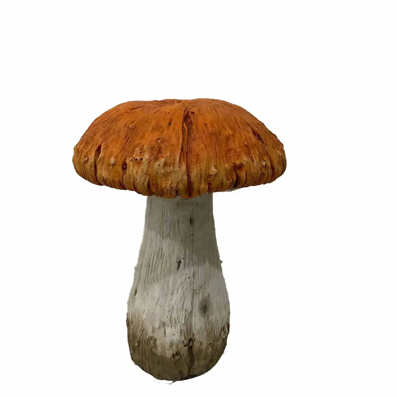 15" Orange And White Polyresin Mushroom Outdoor Statue Homeroots Outdoor