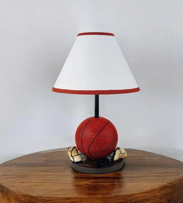 15" Orange Bedside Table Lamp With White Shade Homeroots Lighting