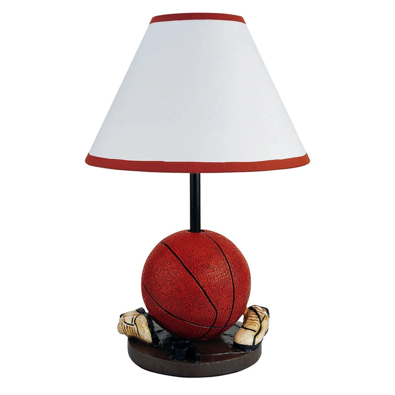 15" Orange Bedside Table Lamp With White Shade Homeroots Lighting