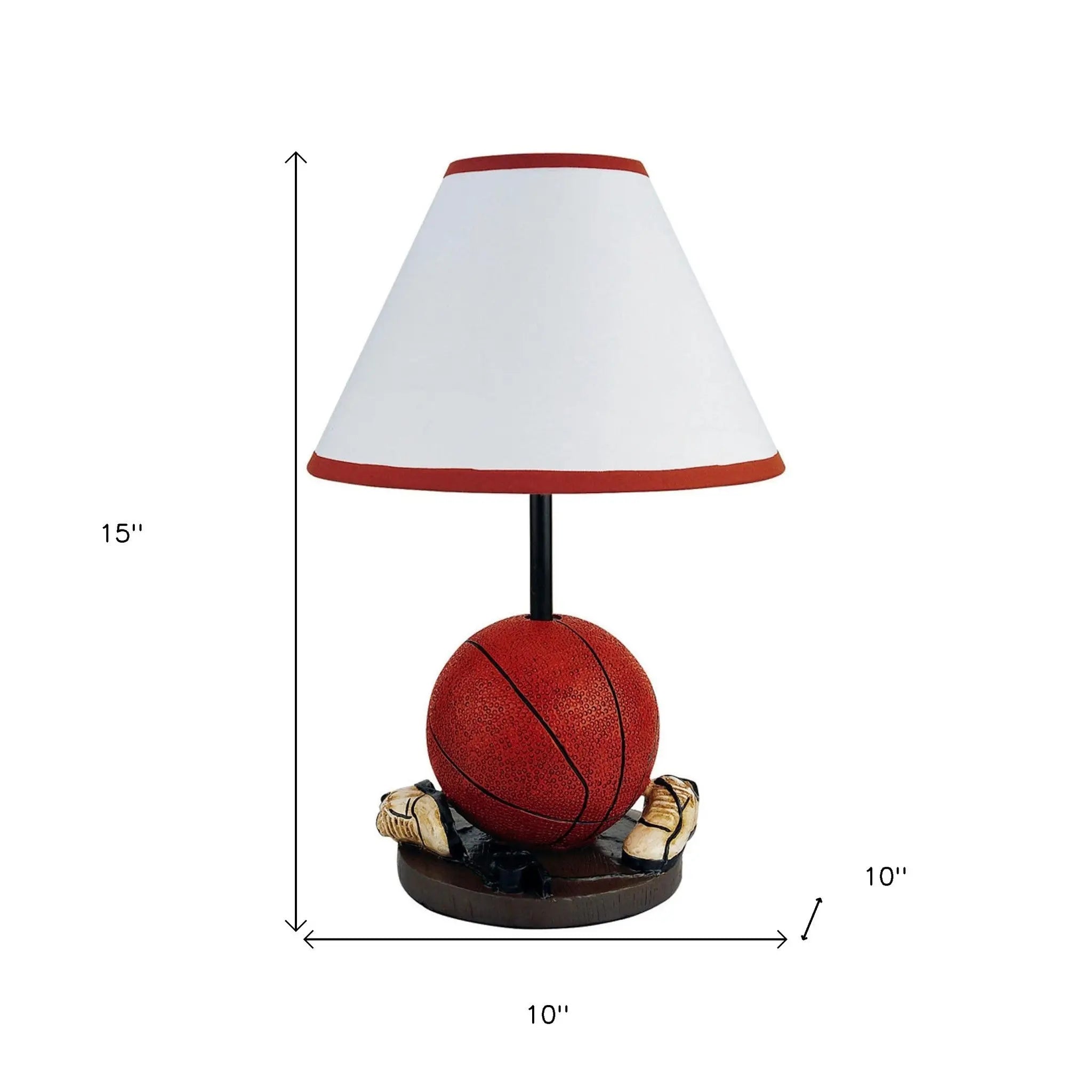 15" Orange Bedside Table Lamp With White Shade Homeroots Lighting