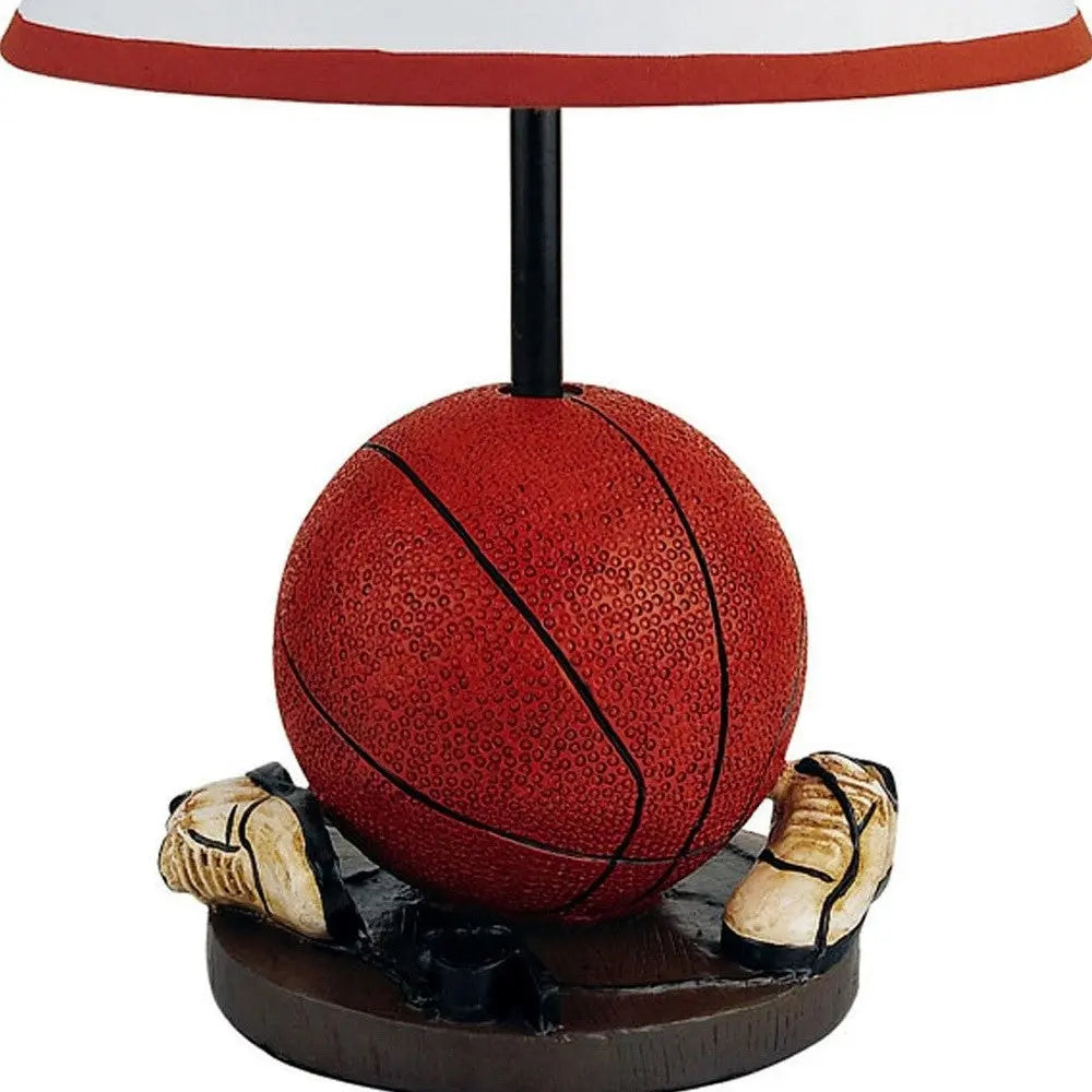 15" Orange Bedside Table Lamp With White Shade Homeroots Lighting