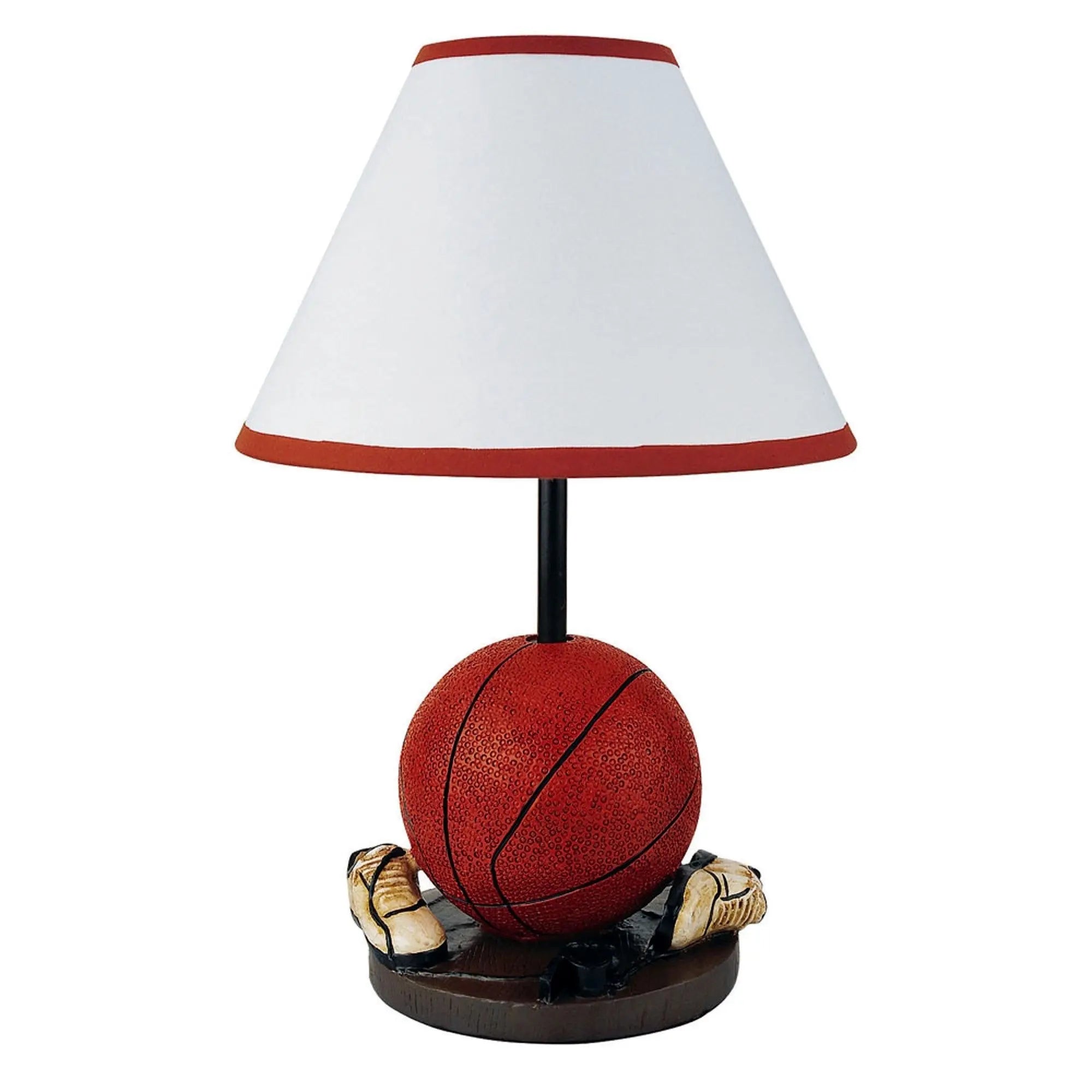 15" Orange Bedside Table Lamp With White Shade Homeroots Lighting
