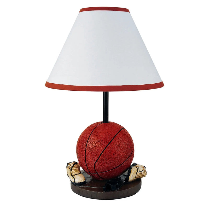 15" Orange Bedside Table Lamp With White Shade Homeroots Lighting
