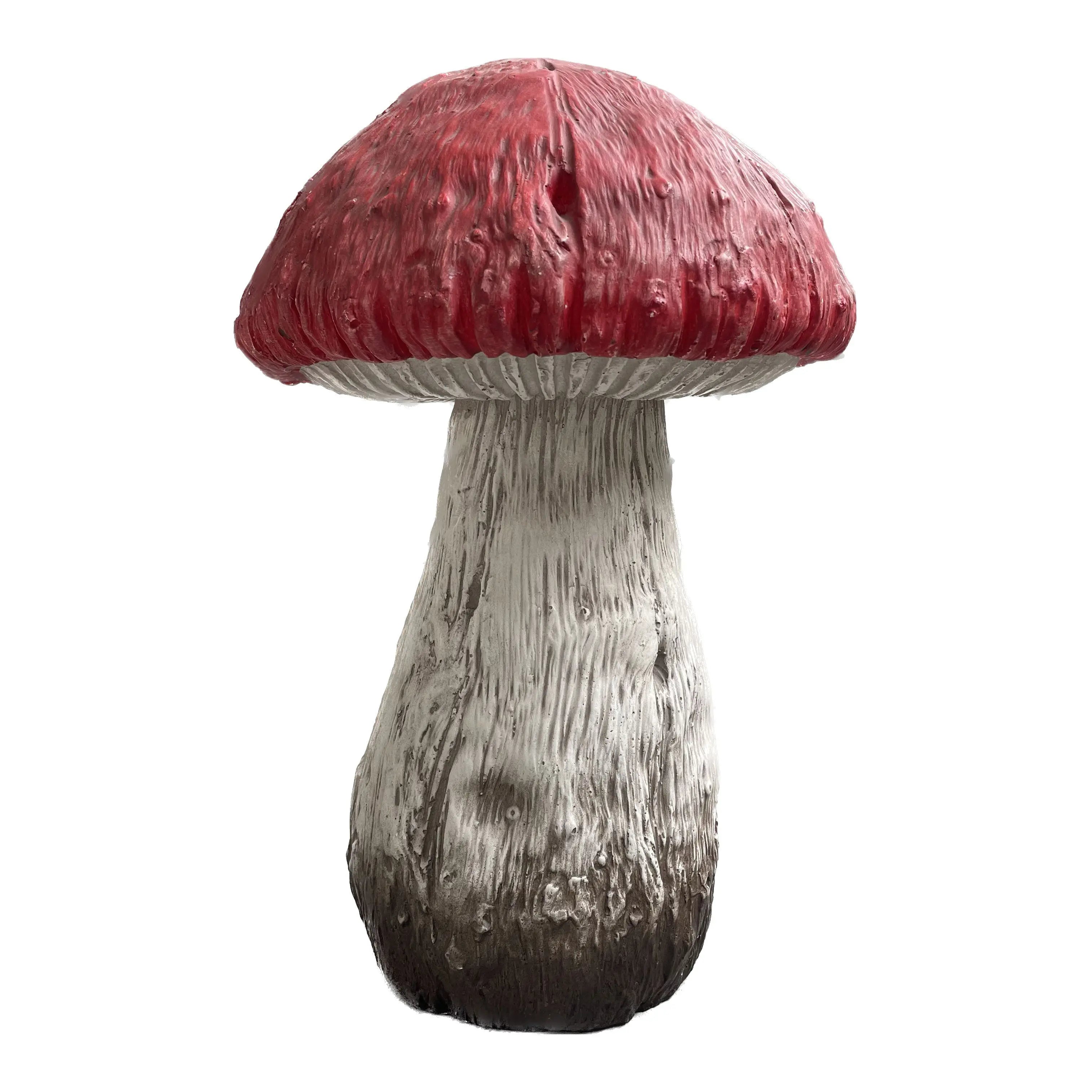 15" Red And White Polyresin Mushroom Outdoor Statue Homeroots Outdoor