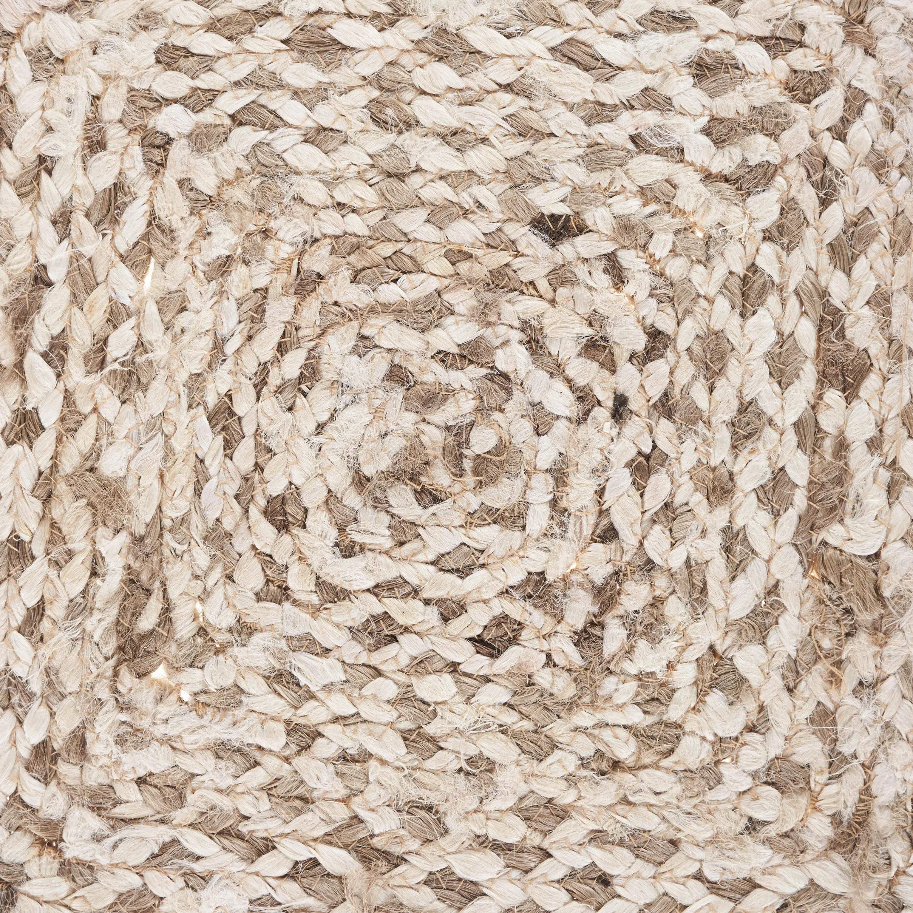 15" Set of Four Ivory And Natural Jute Square Placemats Homeroots Kitchen & Dining