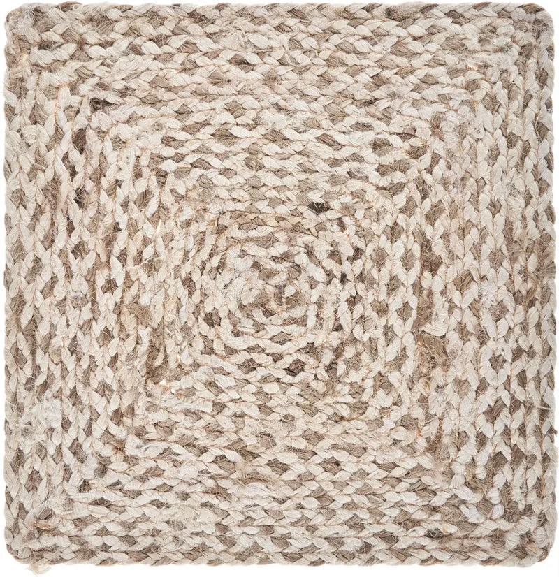 15" Set of Four Ivory And Natural Jute Square Placemats Homeroots Kitchen & Dining