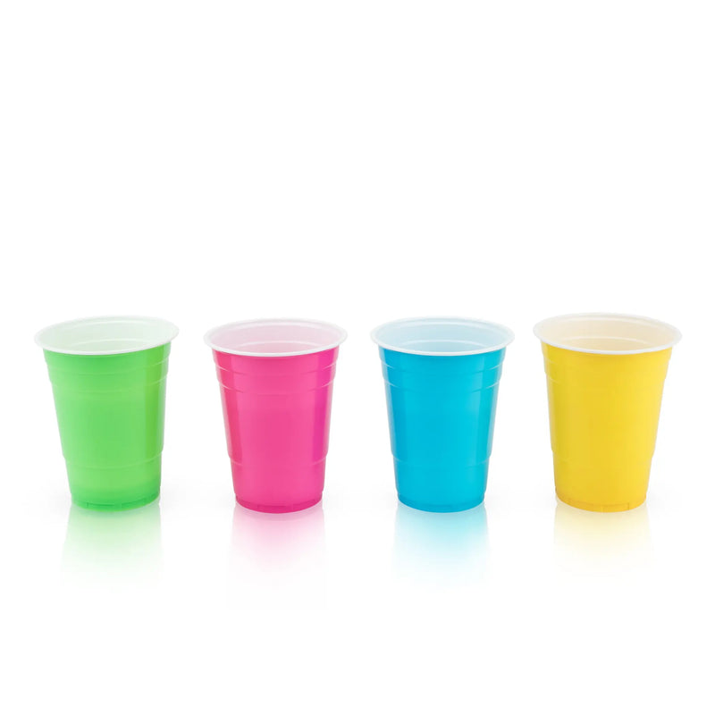 16 oz Bright Color Plastic Cups, Set of 24 by True True