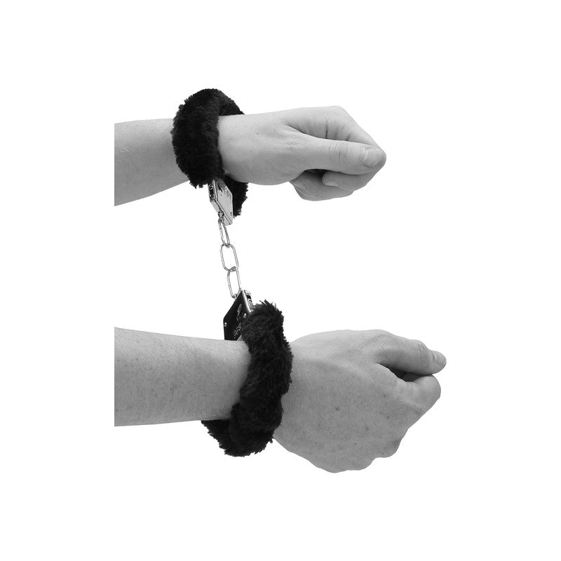 Pleasure Furry Hand Cuffs W/ Quick Release Button SHOTS AMERICA