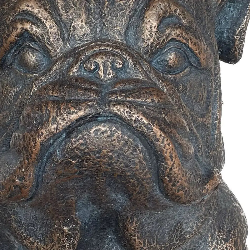 16" Antiqued Bronze Bulldog Outdoor Statue Homeroots Outdoor
