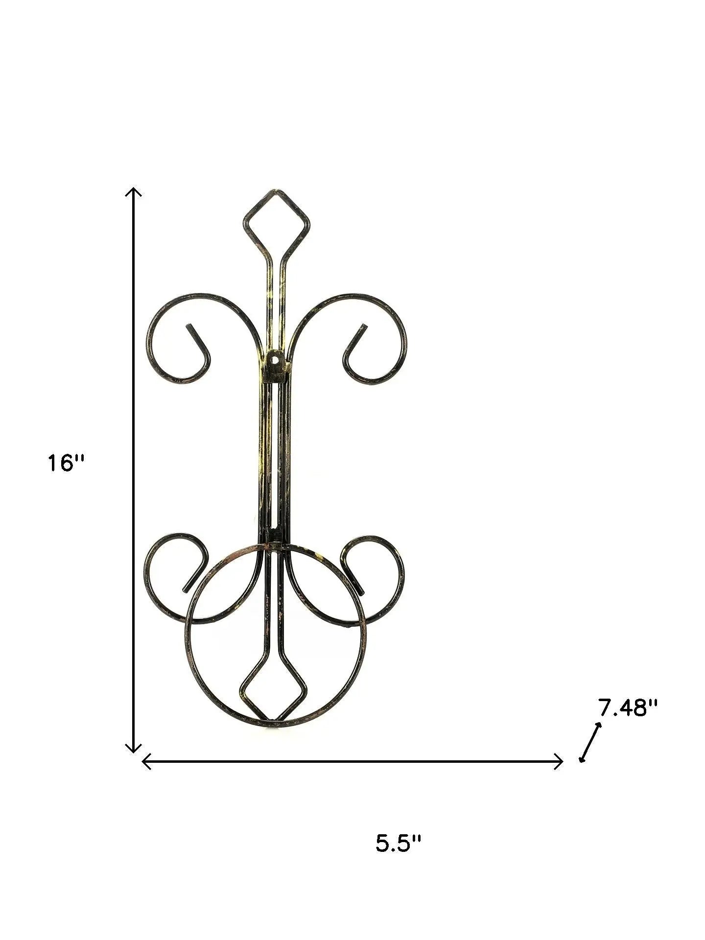 16" Black And Gold Metal Garden Accents Accessories Homeroots Outdoor