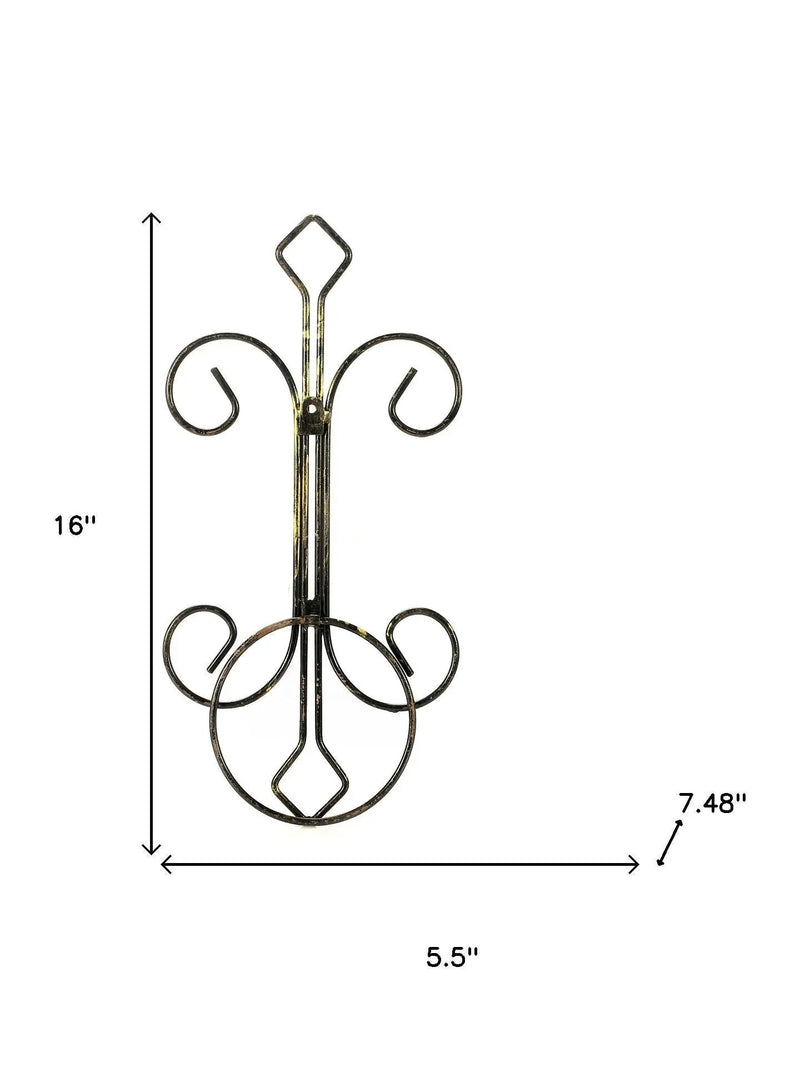 16" Black And Gold Metal Garden Accents Accessories Homeroots Outdoor