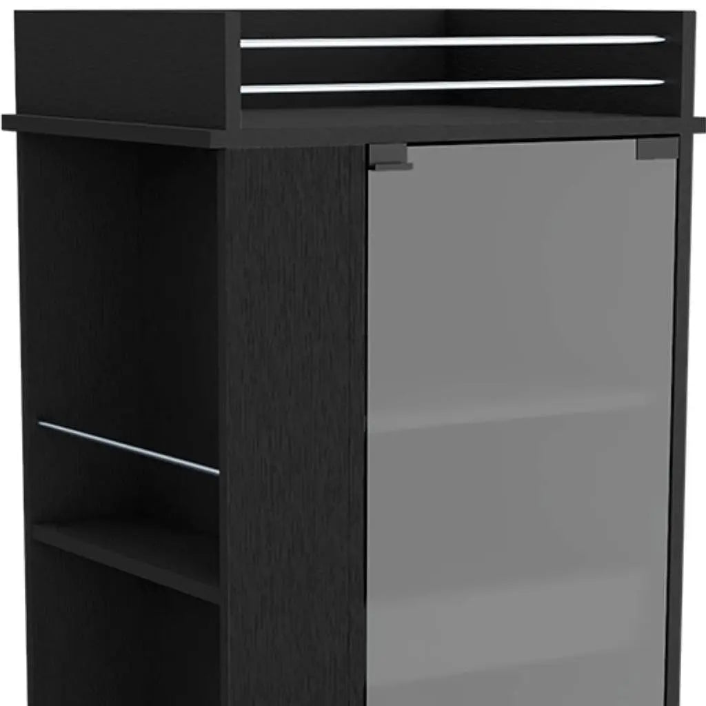 16" Black Wood Bar Cart Homeroots Kitchen & Dining