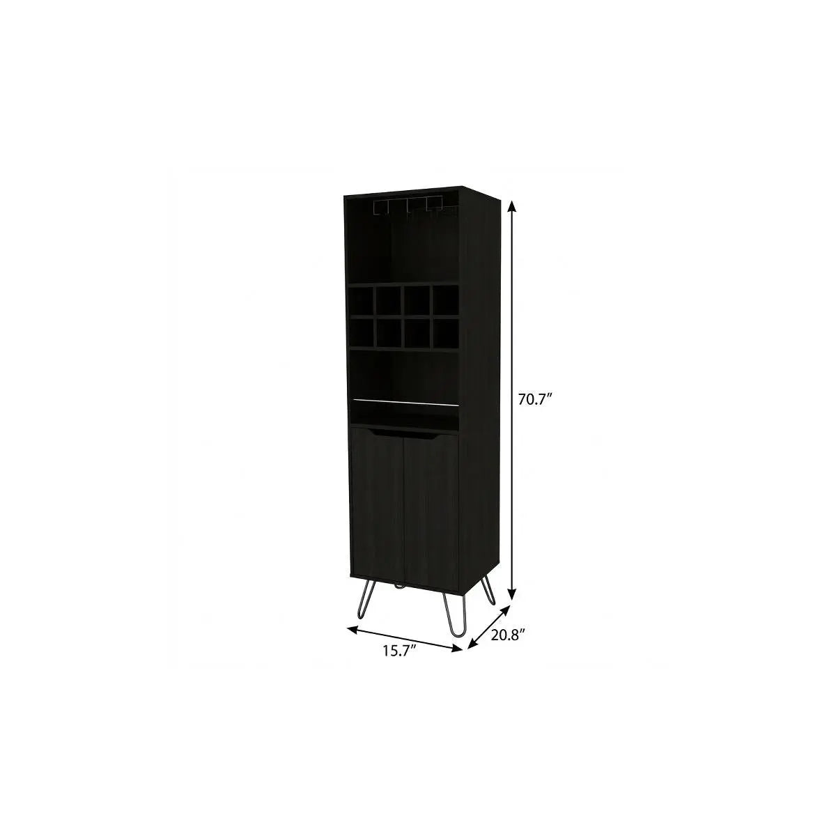 16" Black Wood Bar Cart Homeroots Kitchen & Dining