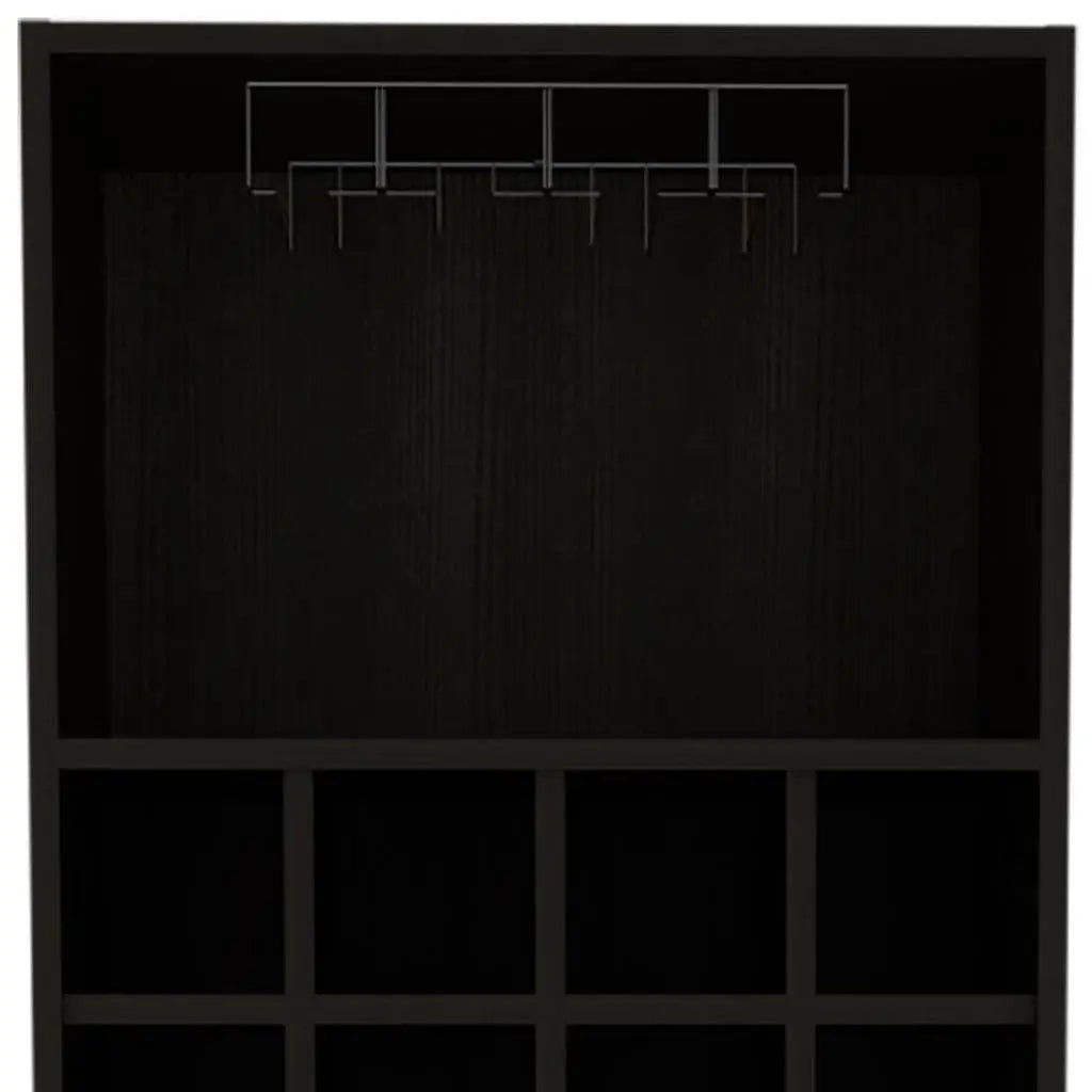 16" Black Wood Bar Cart Homeroots Kitchen & Dining