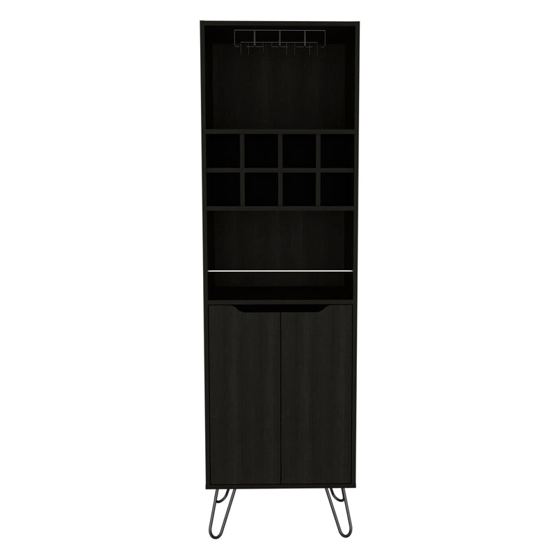 16" Black Wood Bar Cart Homeroots Kitchen & Dining