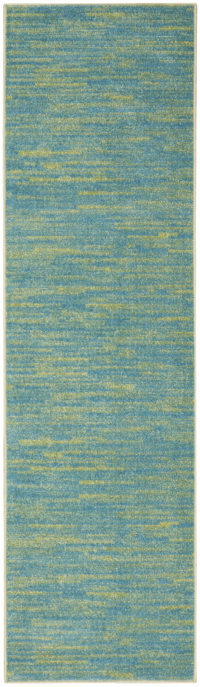 16' Blue And Green Indoor Outdoor Runner Rug Homeroots Outdoor
