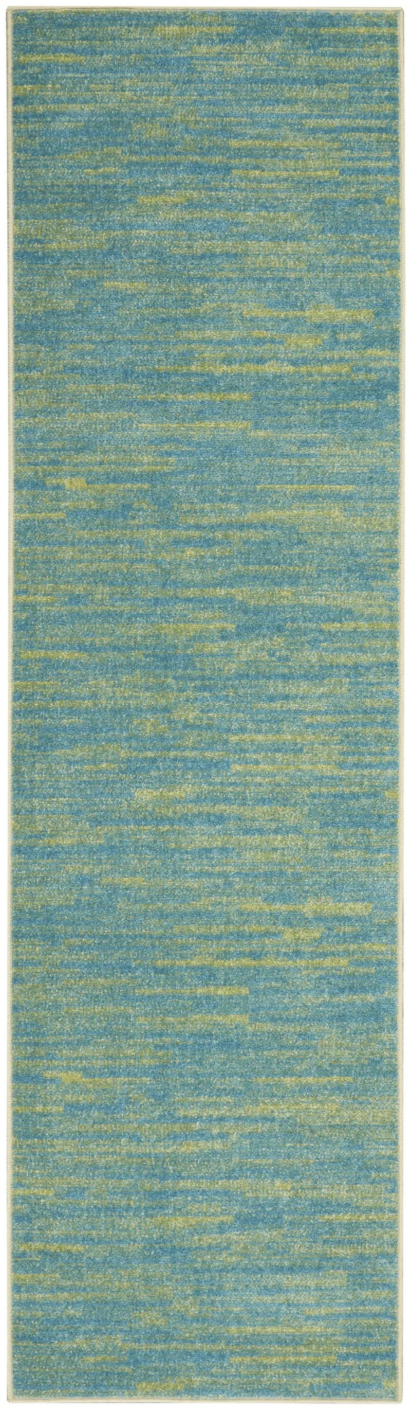 16' Blue And Green Indoor Outdoor Runner Rug Homeroots Outdoor