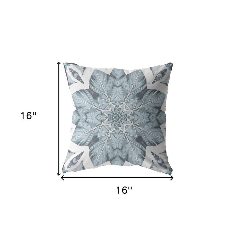 16" Blue Floral Forest Indoor Outdoor Throw Pillow Homeroots Outdoor