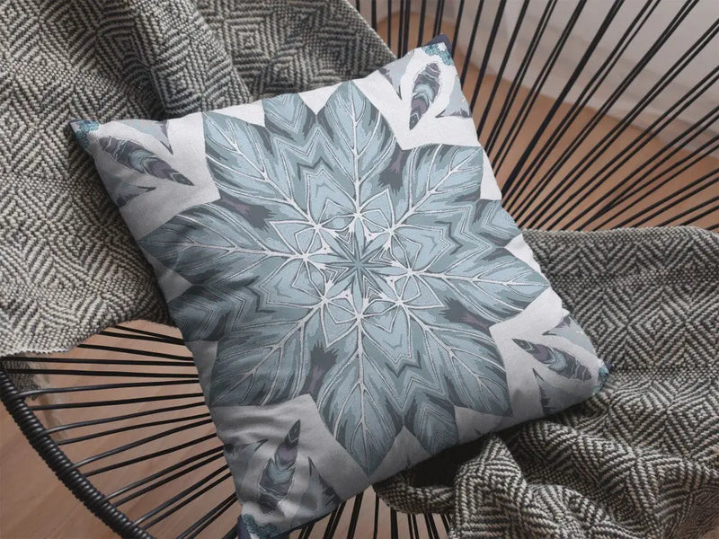 16" Blue Floral Forest Indoor Outdoor Throw Pillow Homeroots Outdoor