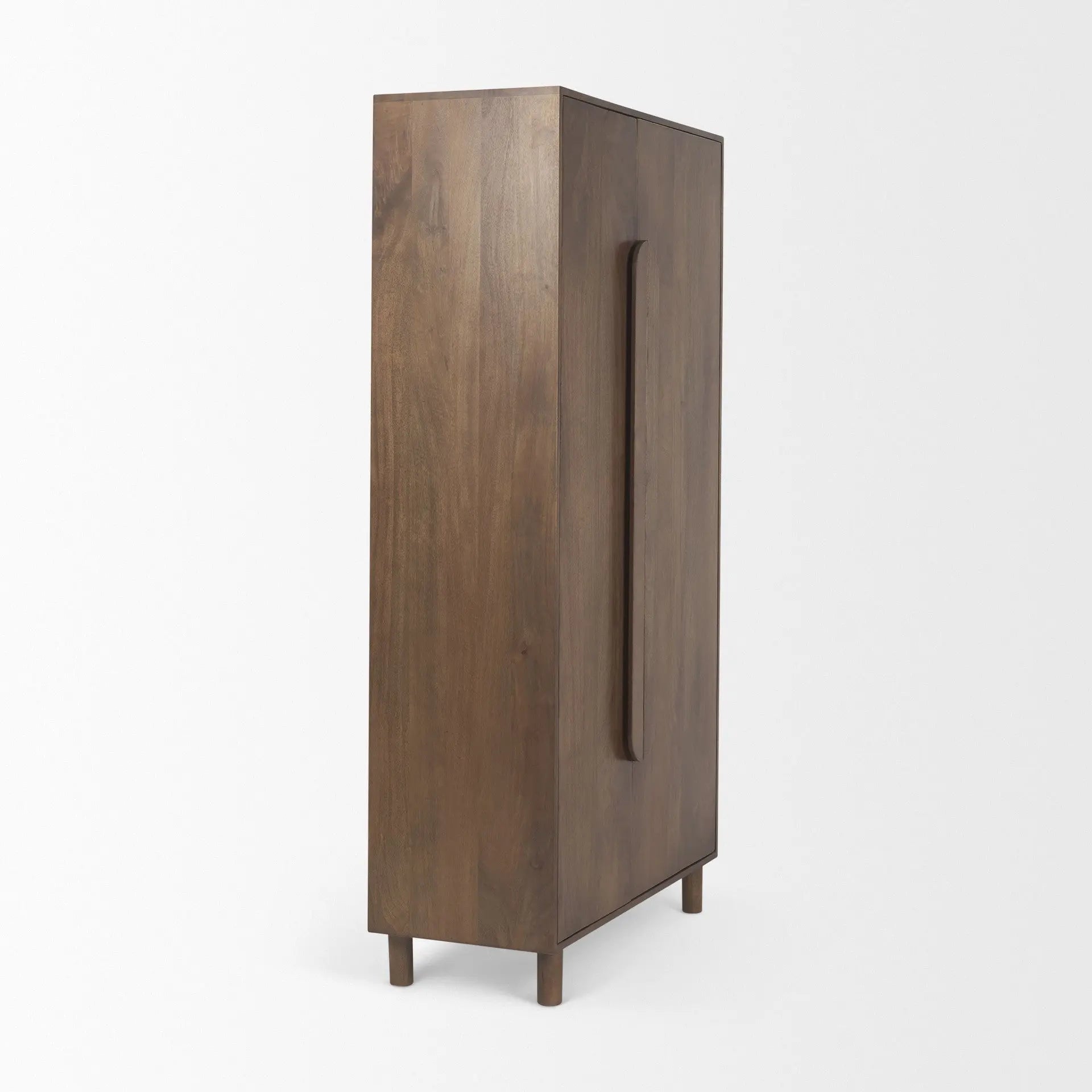 16" Brown Solid Wood Curio Cabinet With Two Doors Homeroots Kitchen & Dining
