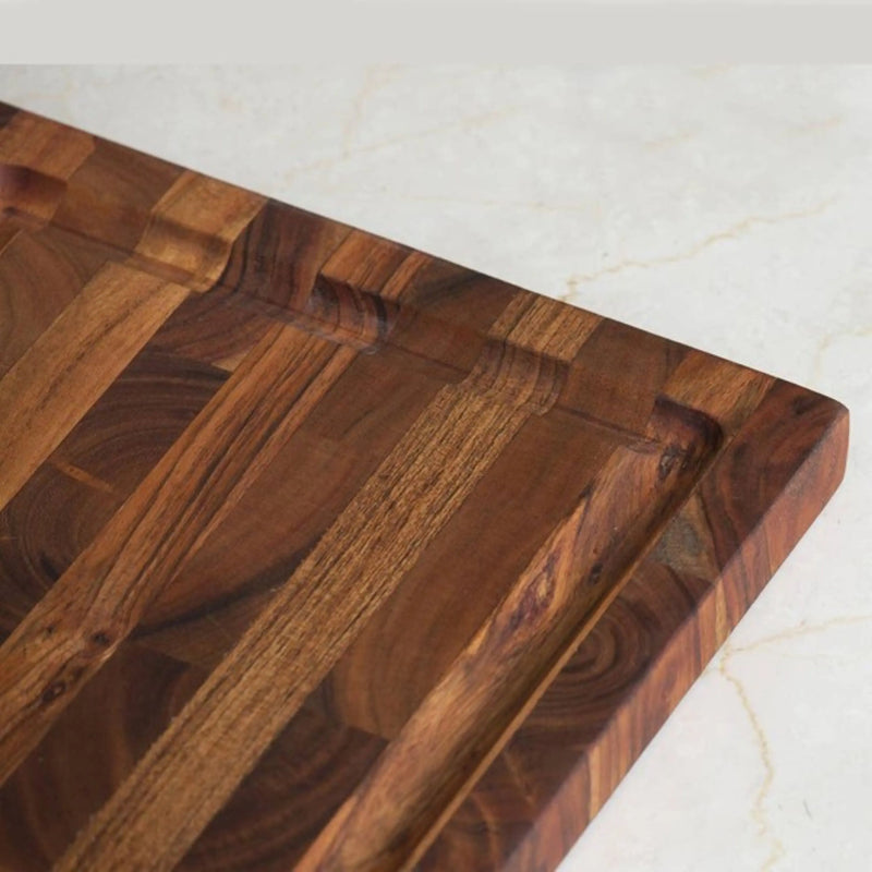 16" Brown Solid Wood Cutting Board With Juice Groove Homeroots Kitchen & Dining